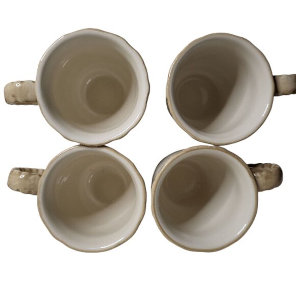 Set of 4 Cracker Barrel "Woodland" Pedestal Mugs Red Cardinals Winter Christmas - Picture 4 of 5